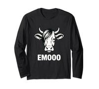 Motif Vache Emo « Emooo », Jeu de Mots Amusant et Sarcastique d'animaux de la Ferme Manche Longue