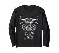 Motif Vache et Taureau Amusant, Let My People Fart, Amoureux des Animaux de la Ferme Manche Longue