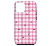 Motif Vichy rosé Rétro Cerises Rouges Mignonnes, Thème Coque pour iPhone 12/12 Pro