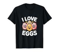 Motif Visages Mignons I Love Eggs T-Shirt Graphique avec Valeur