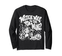 Motif Witch Way to The Wine Halloween Manche Longue