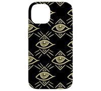 Motif Yeux Maléfiques Noir Talisman Oeil du Troisième Chakra Coque pour iPhone 14