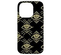 Motif Yeux Maléfiques Noir Talisman Oeil du Troisième Chakra Coque pour iPhone 14 Pro