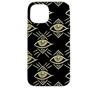 Motif Yeux Maléfiques Noir Talisman Oeil du Troisième Chakra Coque pour iPhone 15