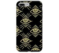 Motif Yeux Maléfiques Noir Talisman Oeil du Troisième Chakra Coque pour iPhone 7 Plus/8 Plus