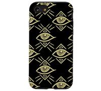 Motif Yeux Maléfiques Noir Talisman Oeil du Troisième Chakra Coque pour iPhone SE (2020) / 7/8