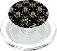 Motif Yeux Maléfiques Noir Talisman Oeil du Troisième Chakra PopSockets PopGrip pour MagSafe