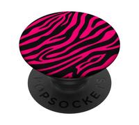 Motif zèbre classique - Rose framboise PopSockets PopGrip Interchangeable