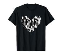 Motif zèbre noir et blanc cœur/imprimé animal exotique T-Shirt