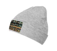 Motifs amérindiens - Joli bonnet pour homme et femme - Bonnet tricoté d'hiver doux - Cadeau d'hiver unisexe, gris, Taille unique