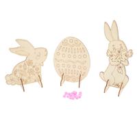 Motifs De Pâques En Bois À Colorier Et À Poser 3 Pièces