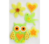 Motifs en laine polaire de printemps, hibou, 5 pièces