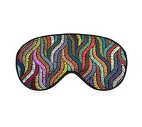 Motifs ethniques et tribaux Lignes colorées Masque de sommeil Broderie bohème Bandeau sans couture pour dormir Masque élastique occultant pour les yeux pour une nuit complète de sommeil, de voyage e