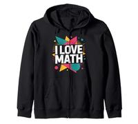 Motifs géométriques colorés « I Love Math » Sweat à Capuche