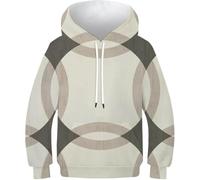 Motifs Géométriques Imprimé en 3D Athlétique Cordon De Serrage Pull Géométrie Mignon Husky Chien À Manches Longues avec Poches Sweat-Shirt à Capuche pour Gar, Style-2, 10-12 Years