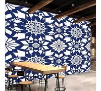 Motifs Traditionnels Papiers peints, 3D Géométrique Floral Motif Salon Wallpaper, Mat épaissi Photo Murale, Chambre Intissé Papier Peint Photo, Mur de fond TV lmage Muraux Poster 400 x 280 CM