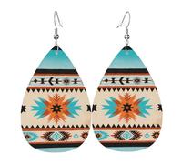 Motifs Tribaux Du Sud-Ouest De Style Navajo Boucles D'Oreilles En Cuir Tendance Boucle D'Oreille Légères Pendantes En Cuir Pour Quotidien Femme