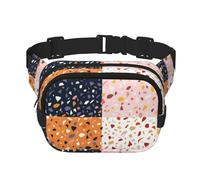 Motifs vectoriels terrazzo sans Couture,Sac Banane carré Double Couche, Sac de Poitrine