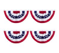 Motiloo Lot de 4 drapeaux américains plissés pour décoration intérieure et extérieure - 61 x 122 cm