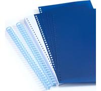 MotiMind Lot de 2 carnets à spirales détachables avec 2 couvertures de reliure, 90 pages vierges, 11,8 reliures, pour l'école, le bureau, la maison (bleu)
