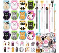 MotiMind Lot de 82 mini blocs-notes à spirales pour fête d'anniversaire sur le thème du chat, fête d'anniversaire, salle de classe, récompenses scolaires