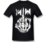 Motio-Nless I-N WHI-Te T-Shirts Men's Tops Short-Sleeve Crewneck Cotton Tees Black Manches Courtes(X-Large)