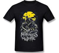 Motion-Less in Wh-ITE Men's Round Neck T-Shirt Short Sleeve Top Pure Cotton T-Shirt Pullover Mens T-Shirt Graphic Unisex Tee Shirt Black M