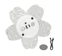 Motion Lights - RGB Flower Lamp | Magnetic LED indoor night light for cabinets wardrobes hallways, battery operated sensor lighting, warm glow, patio porch, 2-pack, white