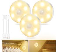Motion Sensor Night Light Usb Rechargeable Led Closet Light With Motion Sensor Warm White For Hallway Stairs Bedroom Kitchen Wardrobe