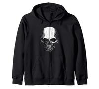 Motion Skull Graphic - Crâne pointillé Noir et Blanc Sweat à Capuche