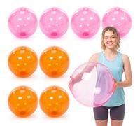 Motionchic Lot de 8 ballons de plage roses et oranges de 40,6 cm - Ballons gonflables et flottants pour enterrement de vie de jeune fille - Coucher de soleil - Été - Piscine - Plage - Fête
