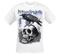 Motionless In White Crow Homme T-Shirt Manches Courtes Blanc M 100% Coton Regular/Coupe Standard