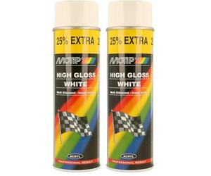 Motip M04001 Aerosol Peinture en spray blanc brillant 500 ml (Lot de 2)