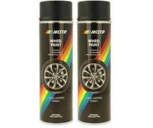 MOTIP Peinture pour Jantes - Noir mat - 500ml (Lot de 2)