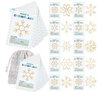 Motipuns Bâtons de Noël en forme de flocon de neige avec livres de tâches, sac de rangement en coton, jeu de motricité fine, activités de Noël pour activités hivernales Montessori (1 ensemble)