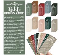 Motiskyy Lot de 100 marque-pages avec chiffres d'urgence de la Bible chrétienne - Cadeau de Noël - 6 x 15 cm - Verset religieux de la Bible - Pour ami catholique - Classe de retraite scolaire