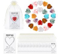 Motiskyy Lot de 24 cartes de poche en vrac avec cœur, pierres et sacs en organza, cadeaux inspirants pour femme, cadeau de relation pour famille, amie, distanciation sociale