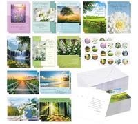 Motiskyy Lot de 48 cartes de condoléances religieuses avec enveloppes, cartes de condoléances chrétiennes en vrac avec écritures assorties pour exprimer vos prières et condoléances 11,4 x 15,7 cm