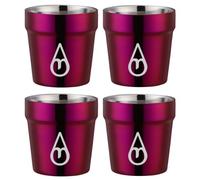 Motivai® Tasse à café à double paroi - 4 STUKS - Fuchsi - 175 ML - Tasse de bureau - Tasses à café réutilisables - Tasse à thé - Tasse à café - Lave-vaisselle