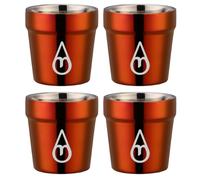 Motivai® Tasse à café à double paroi - 4 STUKS - Or rouge - 175 ML - Tasse de bureau - Tasse à café réutilisable - Tasse à thé - Tasse à café - Lave-vaisselle