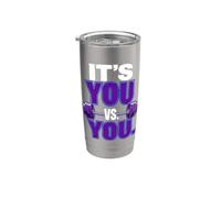 Motivation amusante qui dit que c'est vous contre vous Gobelet isotherme en acier inoxydable double paroi