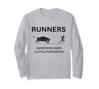 Motivation des Coureurs Bull Chasing a Runner Cadeau Amusant pour la Course à Pied Manche Longue