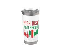 Motivation du trading : trader en détresse à haut risque et récompense élevée Gobelet isotherme en acier inoxydable double paroi