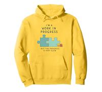 Motivation I'm a Work in Progress Croissance Lente Sweat à Capuche, Unisexe pour Adultes, Citron, M
