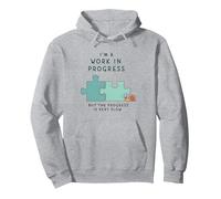 Motivation I'm a Work in Progress Croissance Lente Sweat à Capuche, Unisexe pour Adultes, Gris Chiné, S
