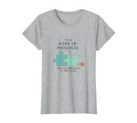 Motivation I'm a Work in Progress Croissance Lente T-Shirt, Femme, Gris Chiné, L