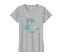 Motivation I'm a Work in Progress Croissance Lente T-Shirt, Femme, Gris Chiné, S