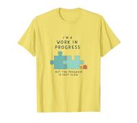 Motivation I'm a Work in Progress Croissance Lente T-Shirt, Homme, Citron, XXL