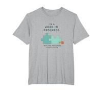 Motivation I'm a Work in Progress Croissance Lente T-Shirt, Homme Grandes Tailles, Gris Chiné, 6X Tall