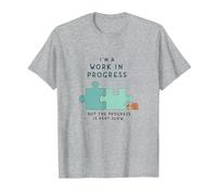 Motivation I'm a Work in Progress Croissance Lente T-Shirt, Homme, Gris Chiné, M